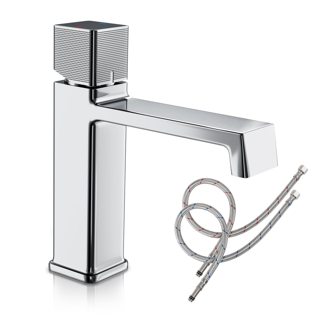 Alphabath Wasserhahn Bad Messinggehäuse Waschtischarmatur mit Keramikkartusche, Mischbatterie Waschb