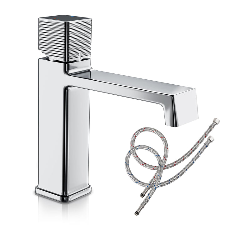Alphabath Wasserhahn Bad Messinggehäuse Waschtischarmatur mit Keramikkartusche, Mischbatterie Waschb