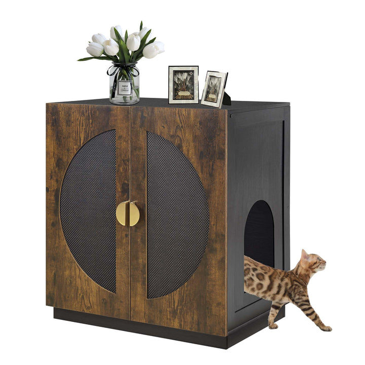 unipaws Katzenklo Möbel mit Regalen, Hohes Verstecktes Katzenklo Gehäuse für hohe oder Top Entry Kat