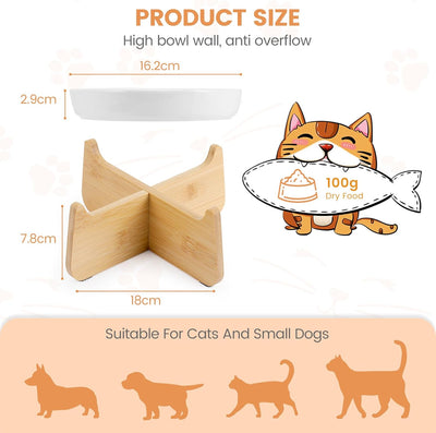 PETTOM Anti Schling Napf Katze Erhöht, Keramik Antischlingnapf Katze, Slow Feeder Katze Nassfutter,