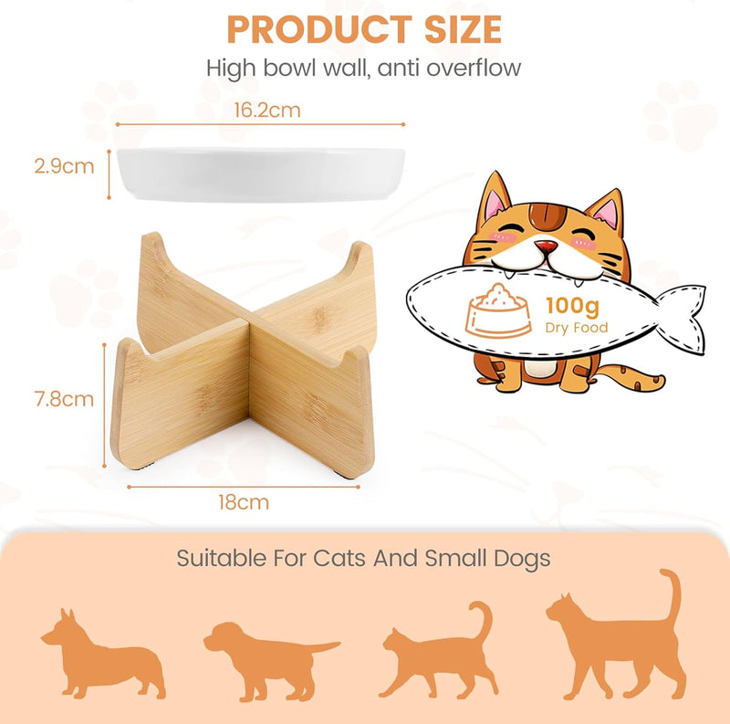 PETTOM Anti Schling Napf Katze Erhöht, Keramik Antischlingnapf Katze, Slow Feeder Katze Nassfutter,