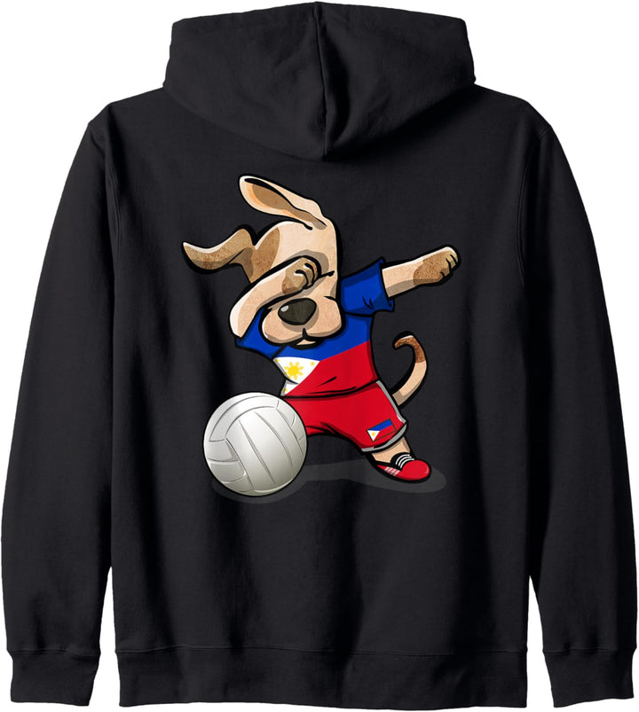 Tupfender Hund Philippinen Volleyball Philippinische Flagge Kapuzenjacke