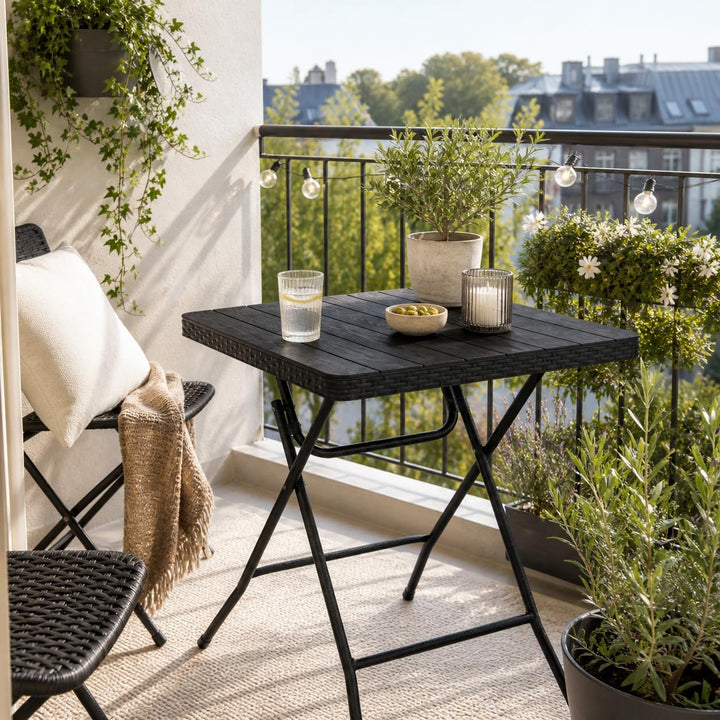 Koll Living Nomad Klapptisch 60x60 cm | Leichter Campingtisch faltbar | Kunststoff Tischplatte in Ho