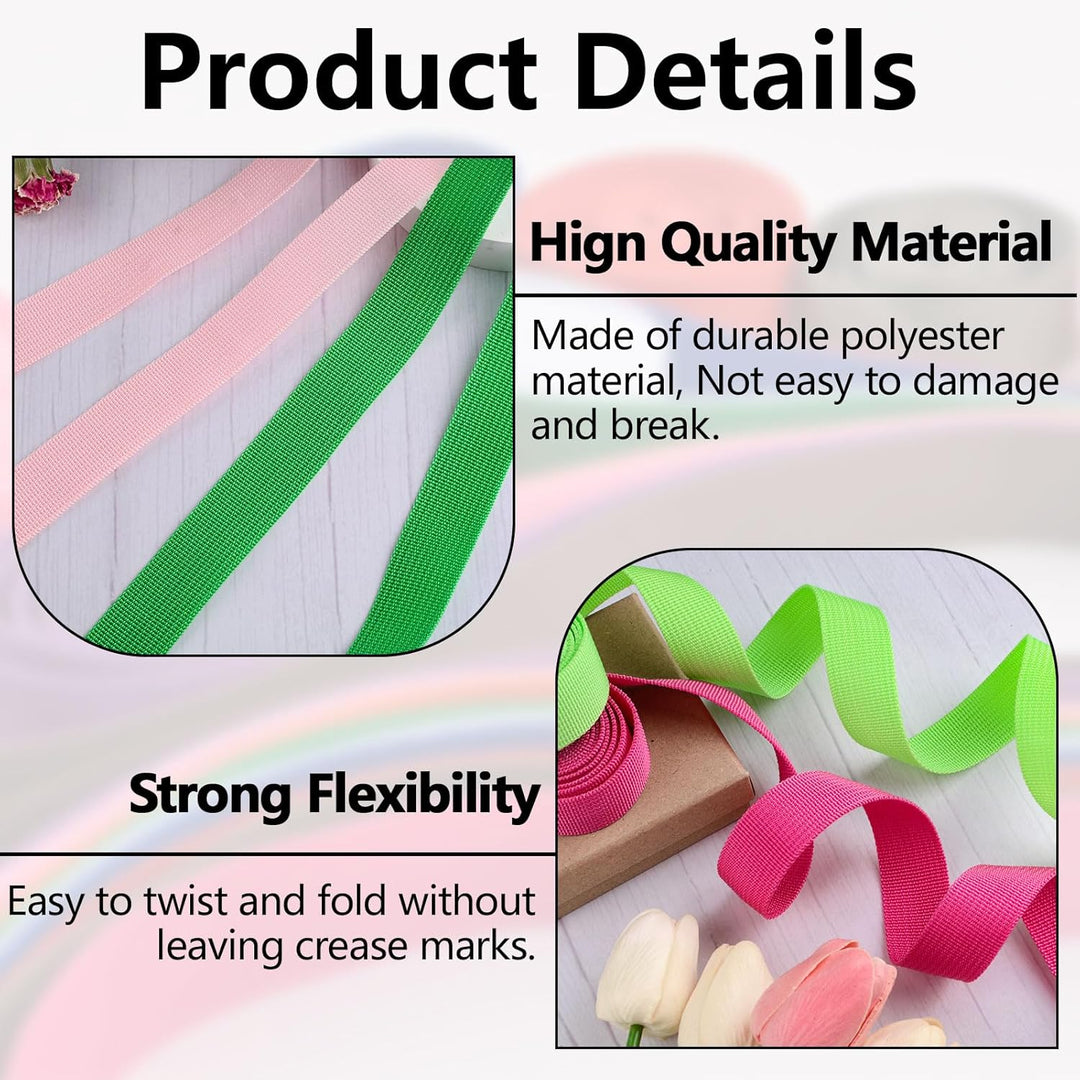 WANDIC Polypropylen-Gurtband, 19 Rollen, 2,18 Yards breiter Gurtband, Gurtband, Stoffgurt für DIY-He