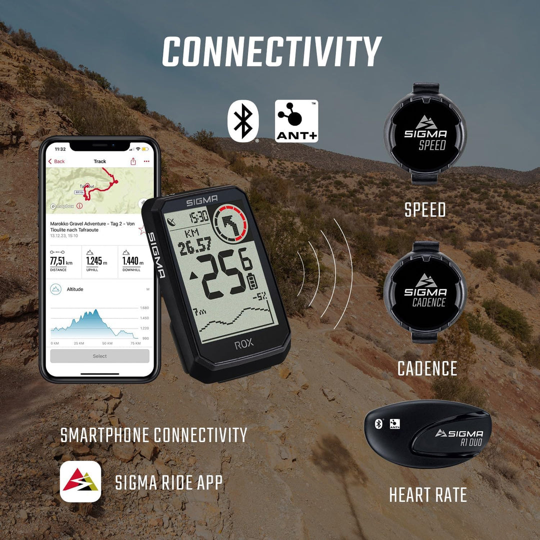 SIGMA ROX 4.0 Endurance Black | 41h Akkulaufzeit | 30 Funktionen wie Re-Routing & Höhenmessung | E-B