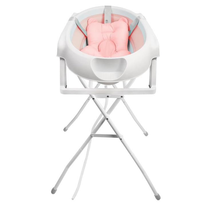 Faltbare Babybadewanne – Babybadewanne mit einem Badewannenkissen, mit Ablaufgarnitur, faltbare Bade