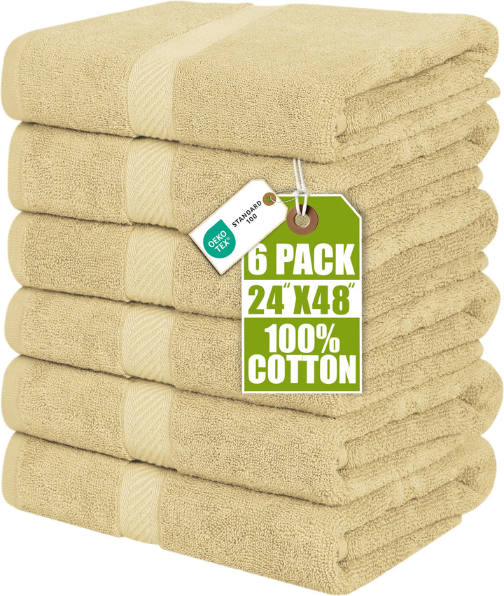 Utopia Towels Badetücher, 61 x 121 cm, 6er-Pack Beige, Beige