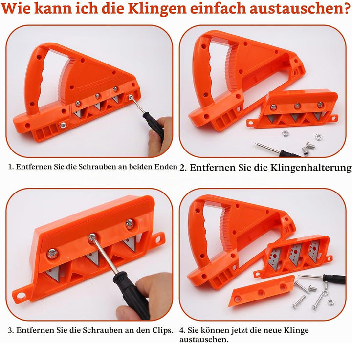 Kantenhobel für Gipskarton mit 45° und 60° Klingensatz Handhobel für Mehrzweck Gipskarton Gipskarton