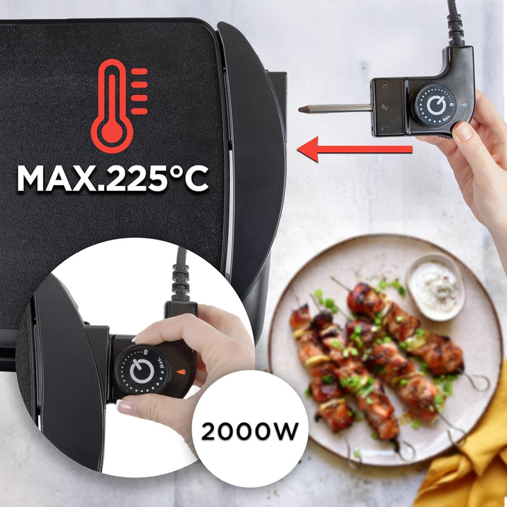 Duronic GP20 Elektrischer Tischgrill | 52 x 27 cm flache Grillplatte | Plancha Grill | Teppan-Yaki a