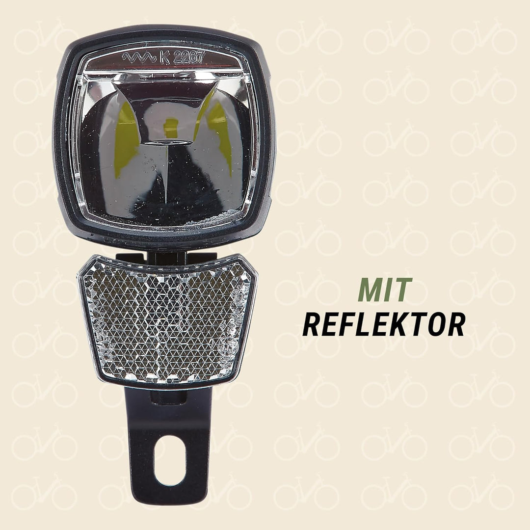 Prophete LED-Scheinwerfer 120 Lux | Fahrradbeleuchtung | Aluminium | OSRAM LEDs | für E-Bike (6-48 V