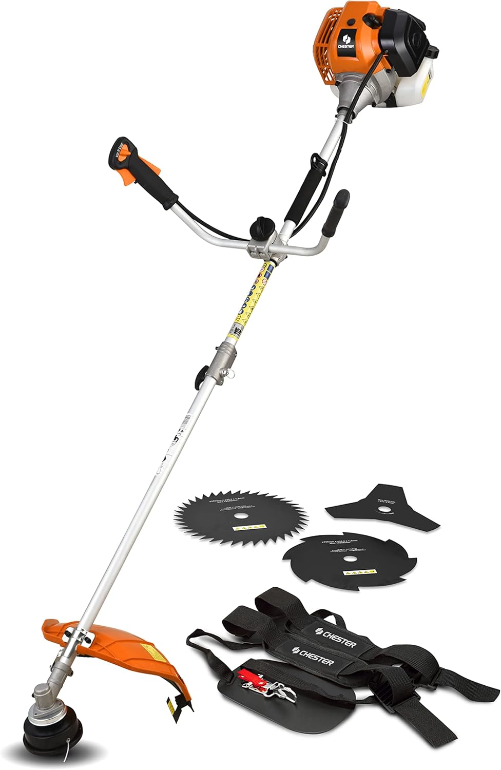 Freischneider mit Benzinmotor 52 cm³ - 3 Klingen + 1 Doppelfadenkopf - Chester