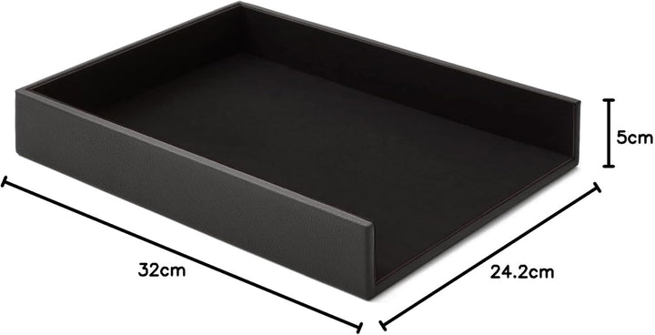 Eglooh - Atena - Ablagefächer für Schreibtisch und Büro Echtes Leder Anthrazit Grau - Bürobedarf Bri