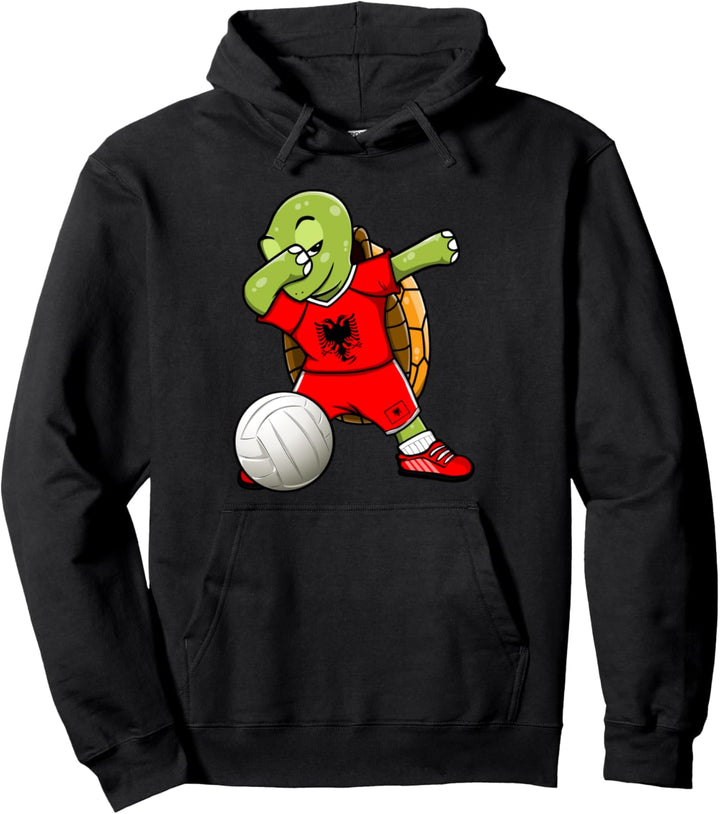 Dabbing Schildkröte Albanien Volleyball Albanische Flagge Pullover Hoodie