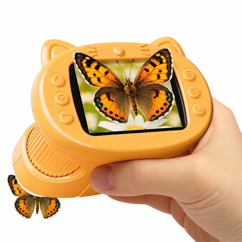 Digitales Mikroskop für Kinder, 1000X 4K HD 2,4" IPS Bildschirm | Elektronische Lupe mit 8 LED,Foto