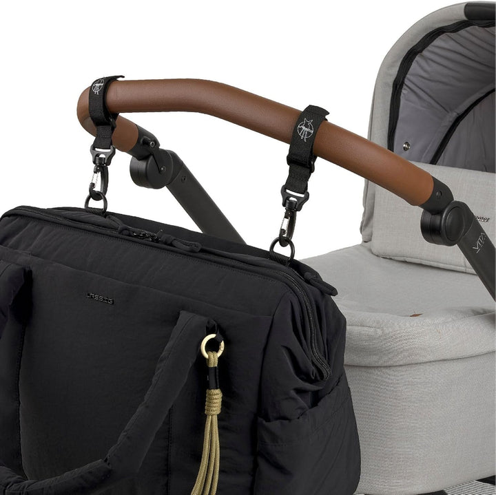 LÄSSIG Wickeltasche Schultertasche mit Laptopfach Yula Weekender Black schwarz