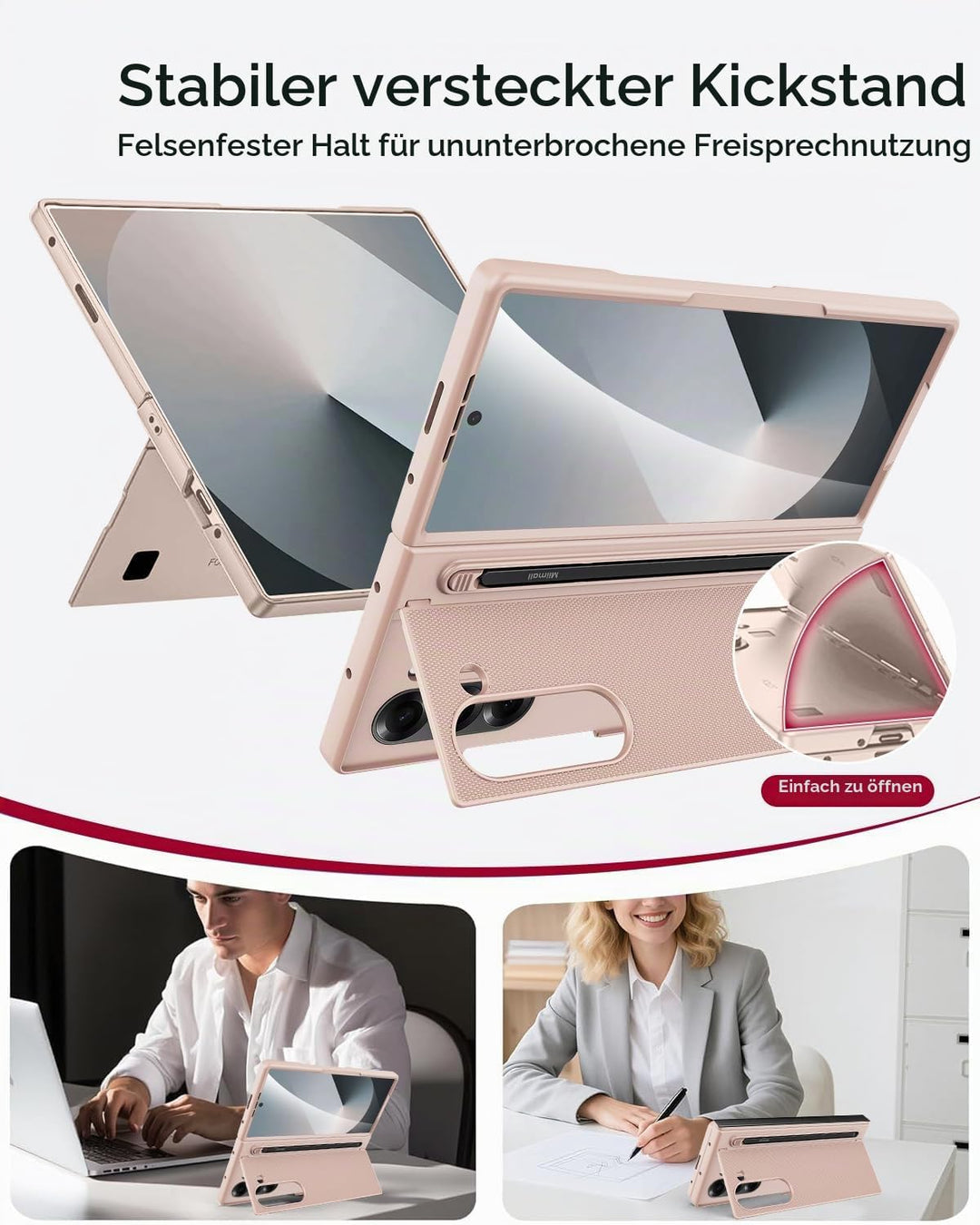Miimall Kompatibel mit Samsung Galaxy Z Fold 6 Hülle mit S-Pen &amp; Stifthalter, [HD Displayschutz] Ult
