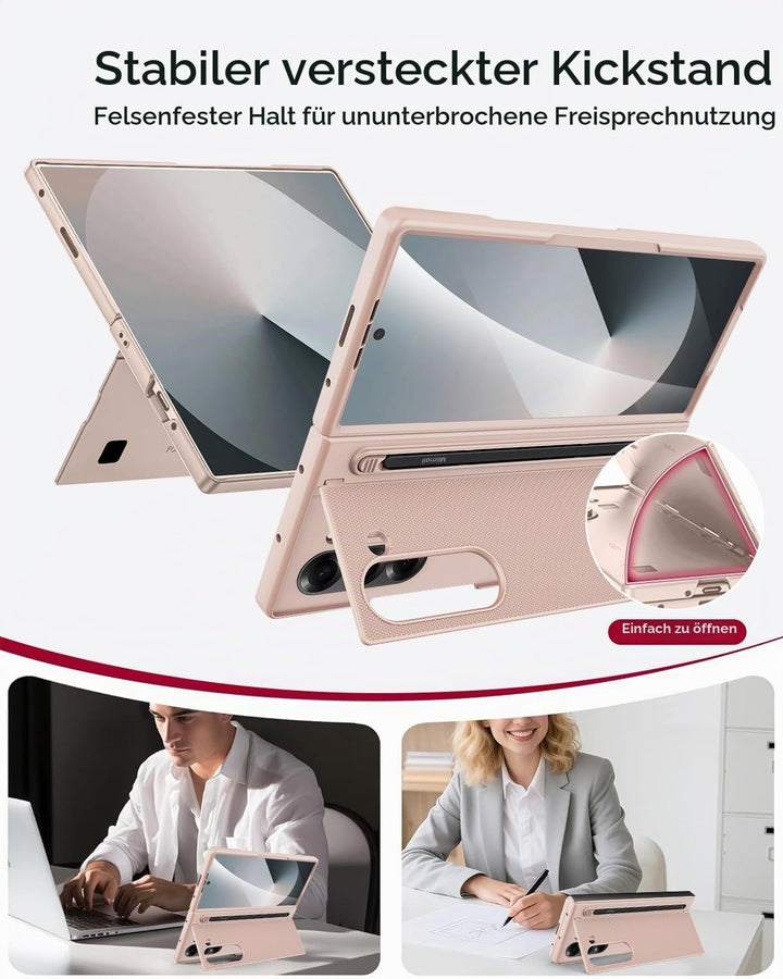 Miimall Kompatibel mit Samsung Galaxy Z Fold 6 Hülle mit S-Pen &amp; Stifthalter, [HD Displayschutz] Ult