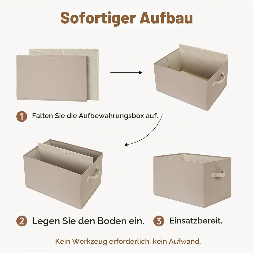 StorageWorks grosse Aufbewahrungskörbe für Regale, Stoff Aufbewahrungsboxen für Schrank mit Griffen,