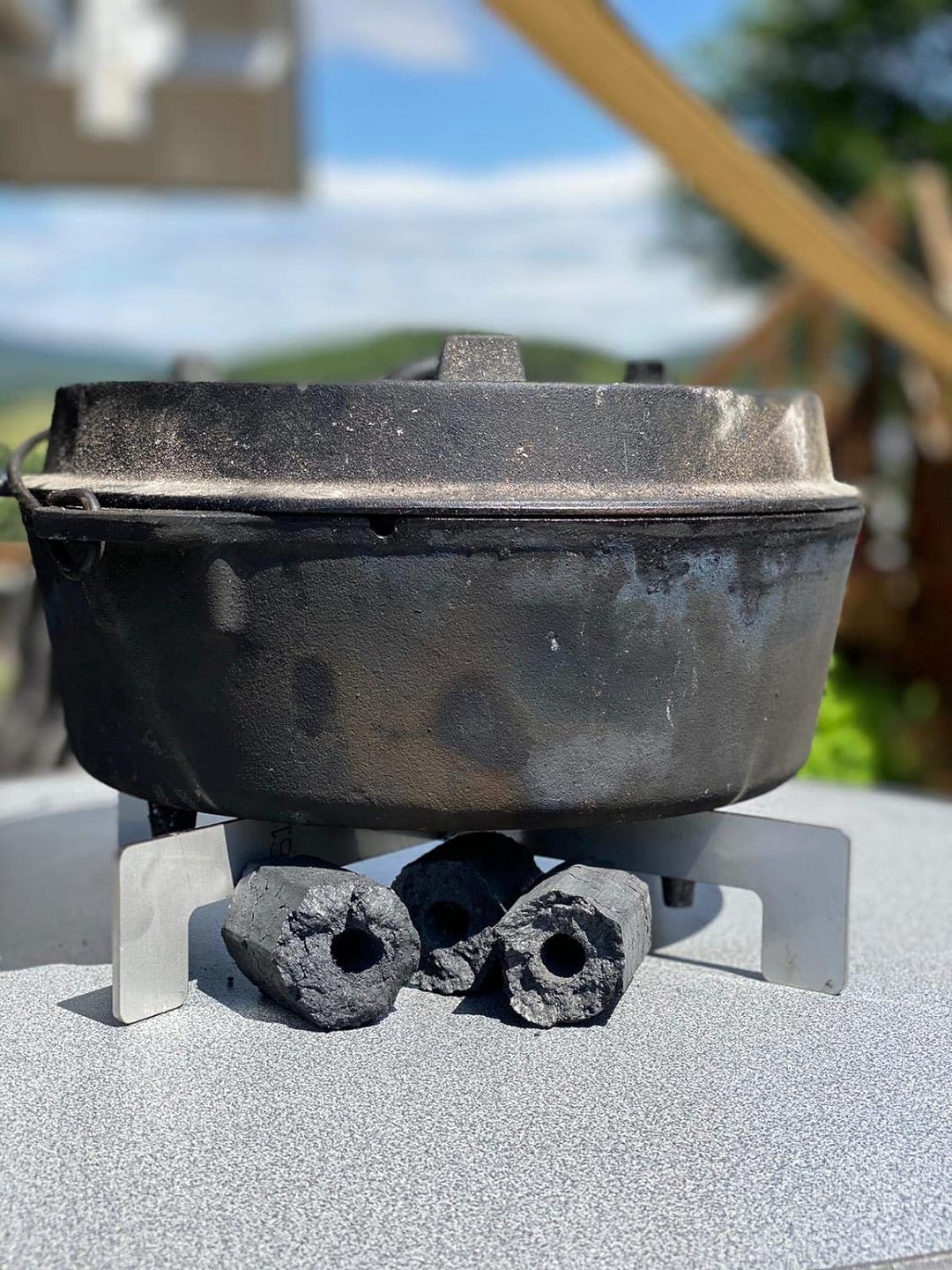 KOCH #26 Dutch Oven Ständer I Blumentopf - Kübel Ständer I Feuertonne I Untersetzer I 330 x 330 x 55