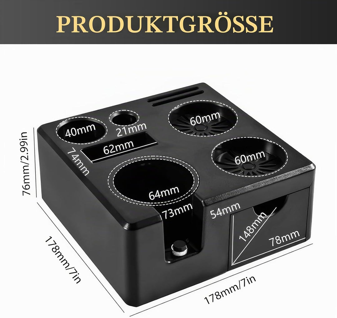 OurLeeme Tamper Station für Barista, 51-58 mm Kaffee Tamper Station aus ABS Kaffeefilter Tamper Halt