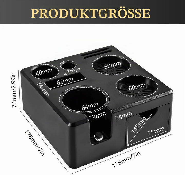 OurLeeme Tamper Station für Barista, 51-58 mm Kaffee Tamper Station aus ABS Kaffeefilter Tamper Halt