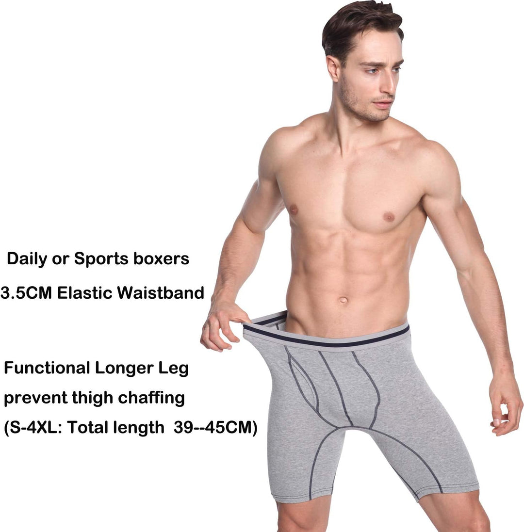 Nuofengkudu Herren Boxershort Langes Bein Sport Fitness Unterhosen Männer Unterwäsche Retroshorts Pa