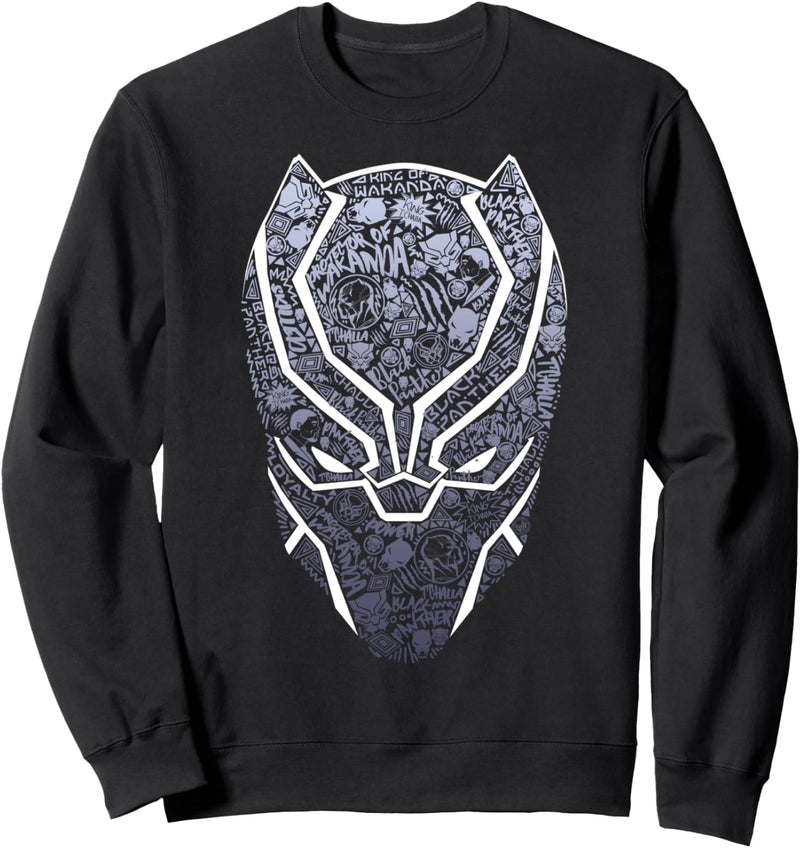 Marvel Black Panther Mask Build Up Fill Sweatshirt