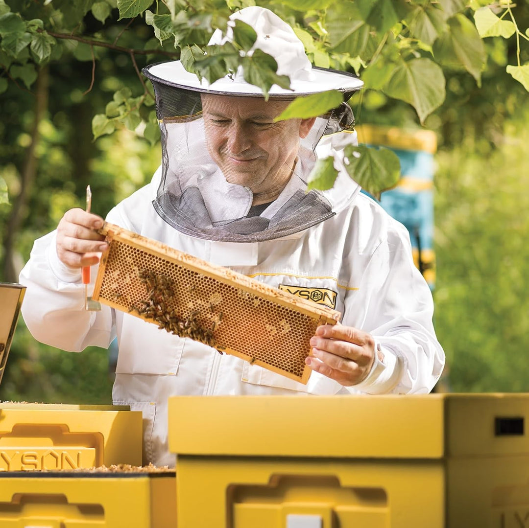 LYSON Imkerjacke aus Mesh und Baumwolle Imkerbluse mit abnehmbarem Hut belüftet Professionelle Imker