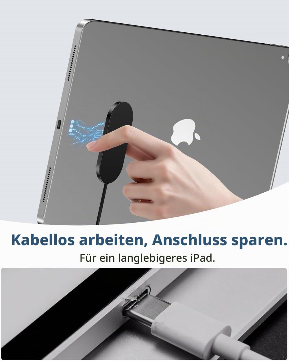 Magnetisches drahtloses Ladegerät für iPad Pro 11inch, 27W Schnelllade Smart Connector Legierung dra