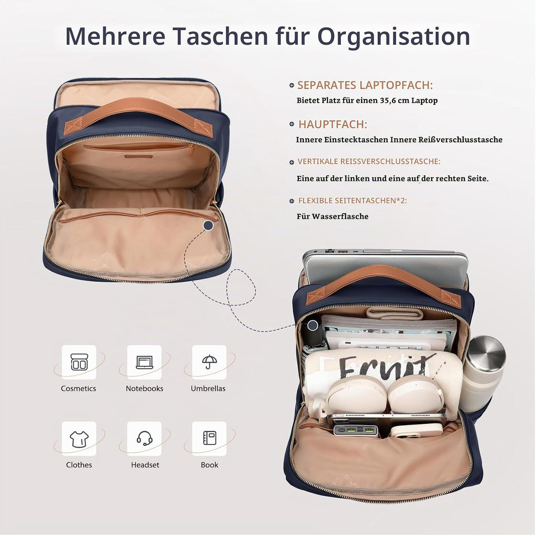 Stilvoller Laptop Rucksack für Damen von Fluggesellschaften zugelassen, Perfekt für die Arbeit das C