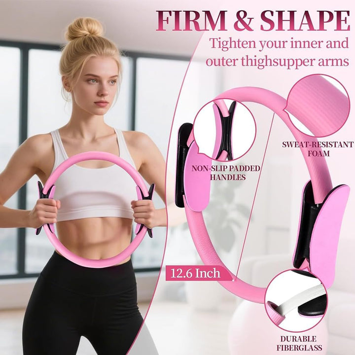 Pilates Ring Set, 15 Stück Pilates Essentials Kit für Frauen, Pilates Ring Zubehör Sets, mit Yoga Ba