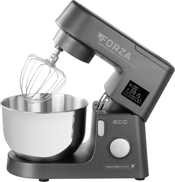ECG Küchenmaschine FORZA 5500 Giorno Scuro 1.500 W 6 Geschwindigkeiten 6,5 L