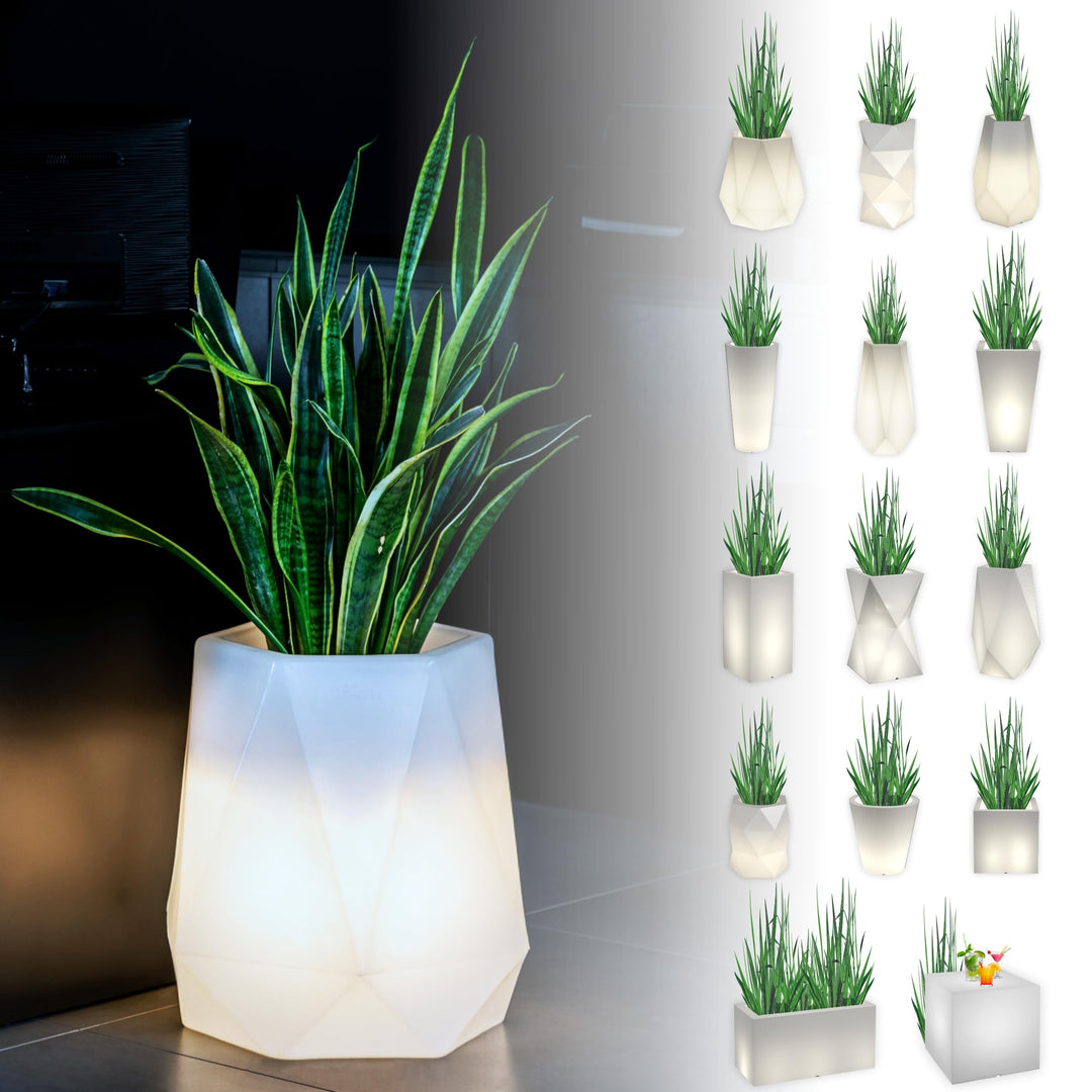 Monumo®️ Leuchtender Blumentopf Gross 54 cm x 47 cm x 47 cm | geeignet für Haus, Büro, Garten, Patio