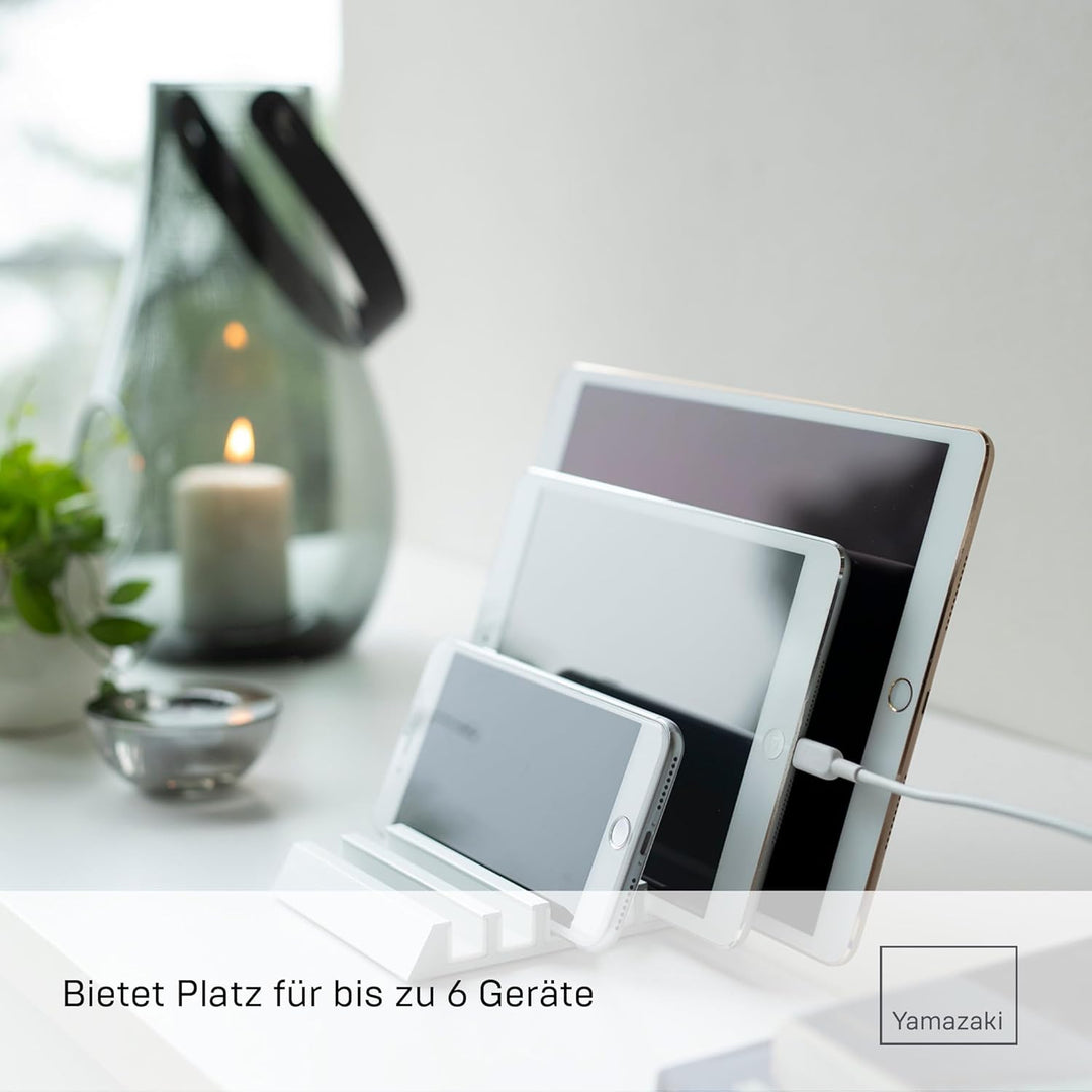Yamazaki Tower 5274 Tablet-Ständer, Smartphone and Tablet Stand, Weiss, Aluminium/Silikon, 10 x 13 x