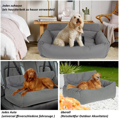 CALIYO Hunde Autositz, Sicherheitsgurt - Waschbarer Autositz Hund für Kleine, Mittlere & Grosse Hund