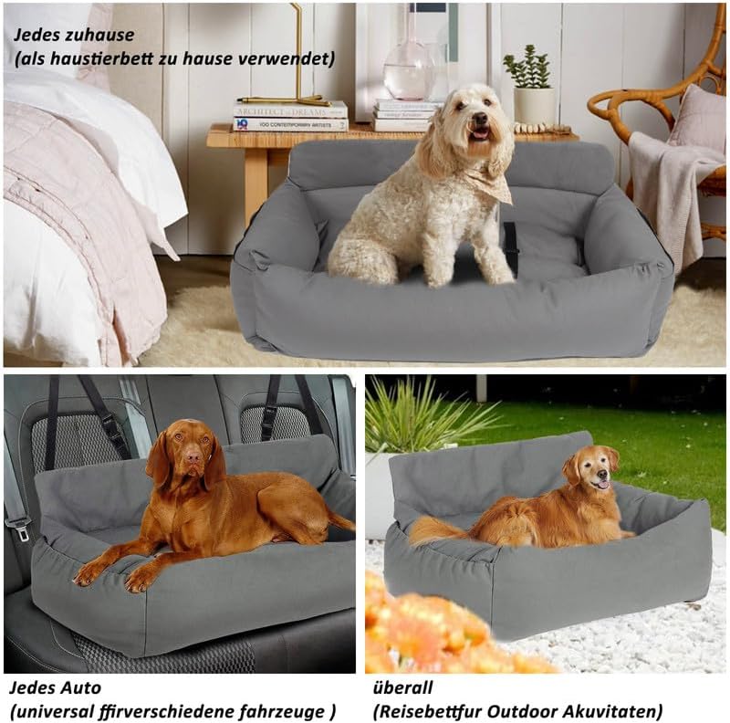 CALIYO Hunde Autositz, Sicherheitsgurt - Waschbarer Autositz Hund für Kleine, Mittlere & Grosse Hund
