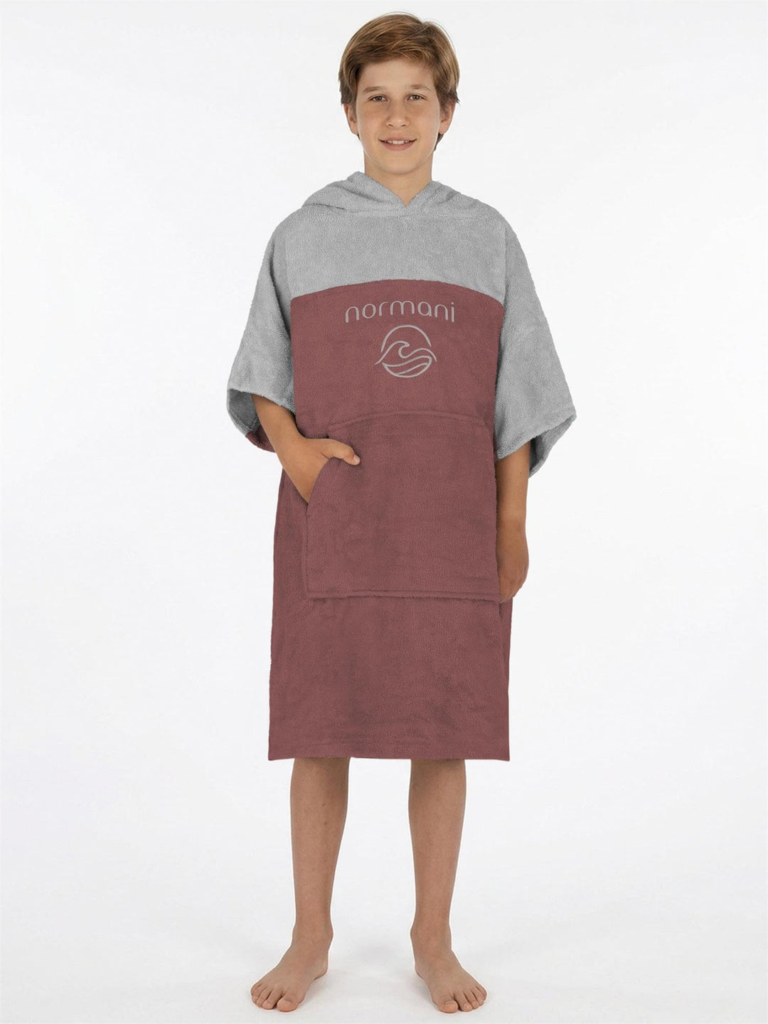 normani Teenager Frottee Badeponcho aus Bio-Baumwolle für Jungen und Mädchen - Strandponcho Surfer P