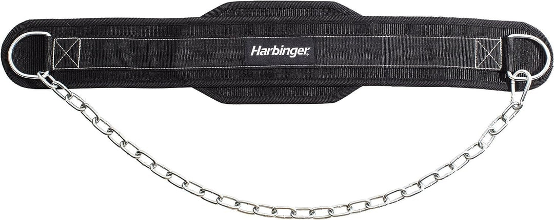 Harbinger Dip-Gürtel aus Polypropylen mit Stahlkette Schwarz, Schwarz
