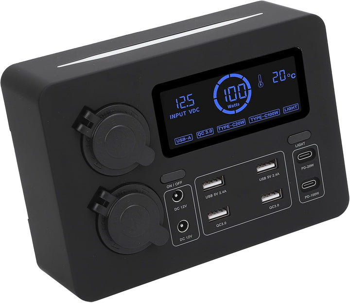 12 V Mini Power Box, 100W LCD -Display USB C QC3.0 Port für 4 Anderson Outlet Multifunktionale Leist