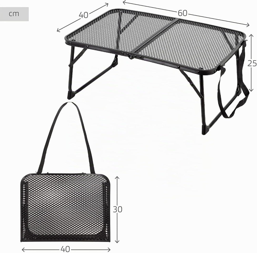 AKTIVE Ultraleichter, niedriger Klapptisch, 60 x 40 x 25 cm, Kippschutz, hochtemperaturbeständig, tr