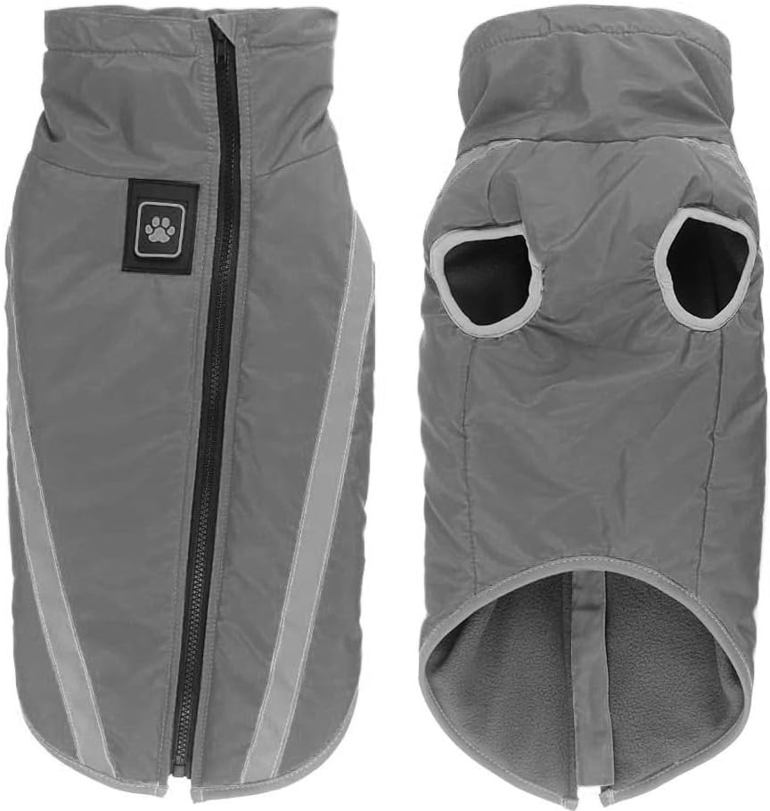 Idepet Wasserdichter Hundemantel Winter Warme Jacke, Winddichte Haustierkleidung Hundejacke Outfit f