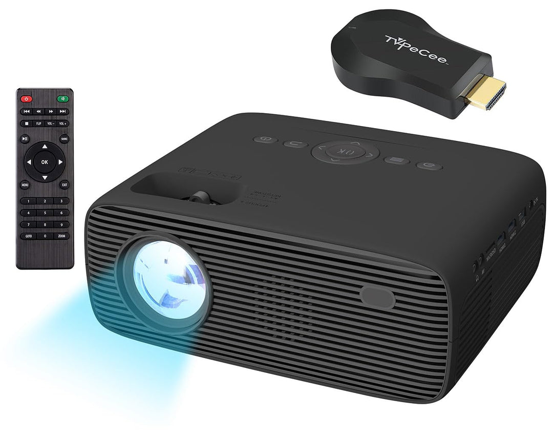 WiFi Beamer: LED-Full-HD-Beamer, Native 1080p, 250 ANSI-Lumen, mit WLAN-HDMI-Stick (LED Full HD WiFi