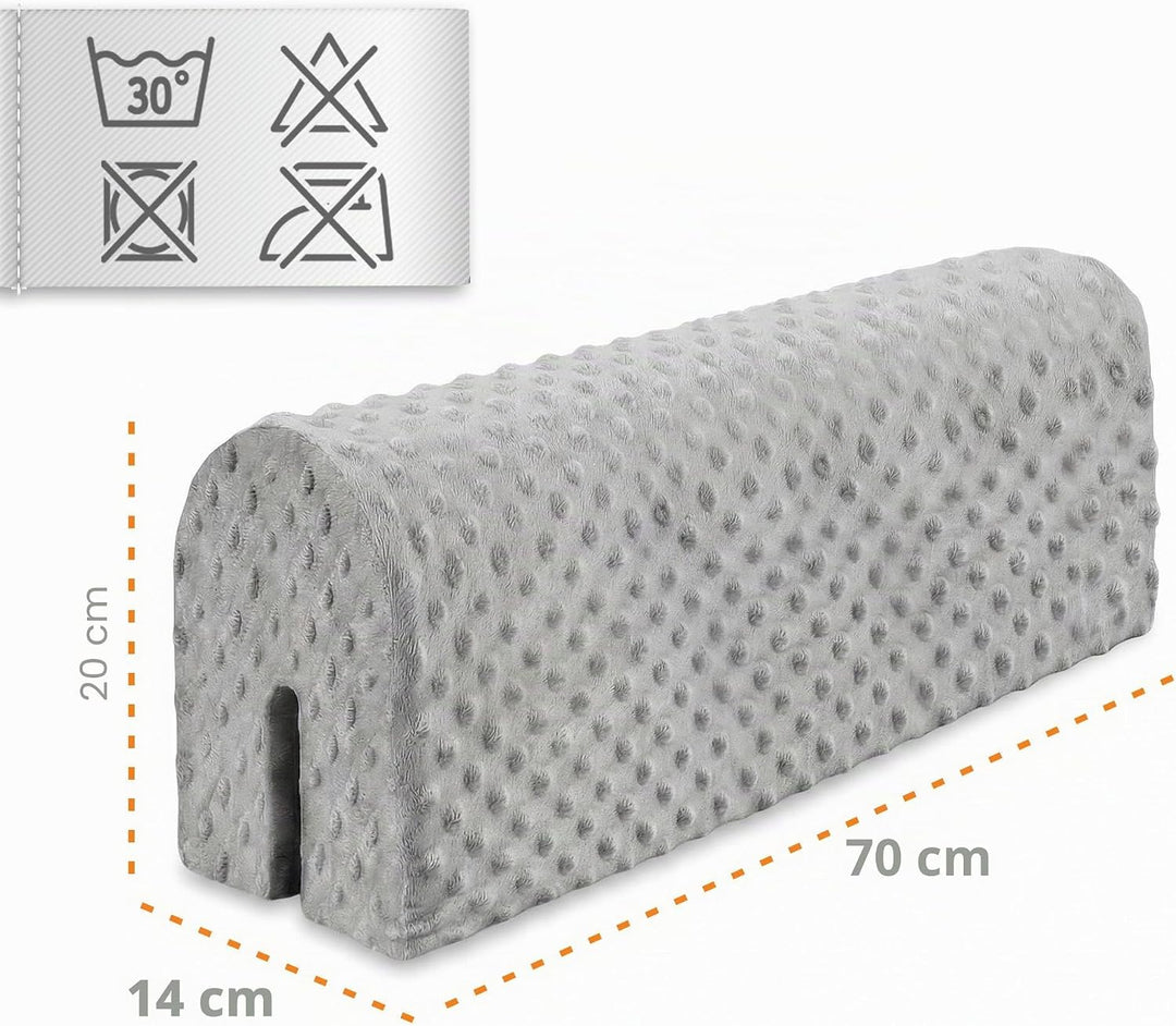 Bettkantenschutz für Kinderbetten 70 cm - Schutz für Bettrahmen Kantenschutz Kinder Babybett Hellgra