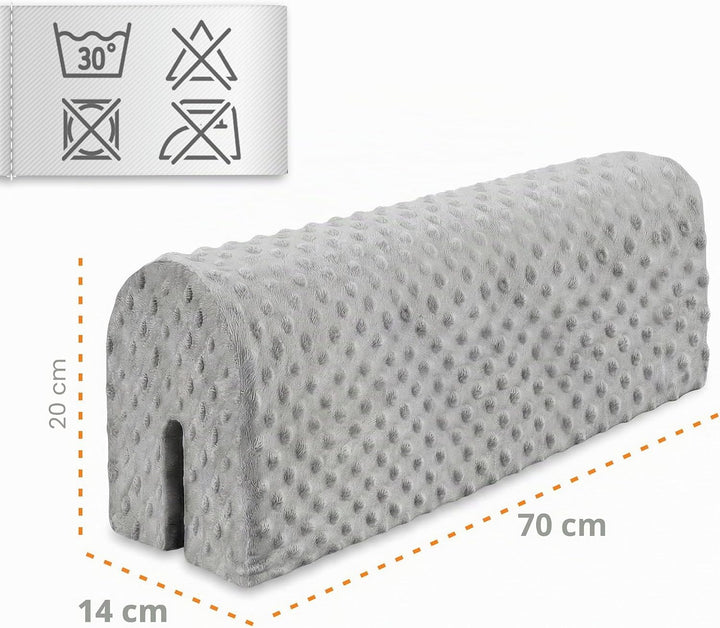 Bettkantenschutz für Kinderbetten 70 cm - Schutz für Bettrahmen Kantenschutz Kinder Babybett Hellgra