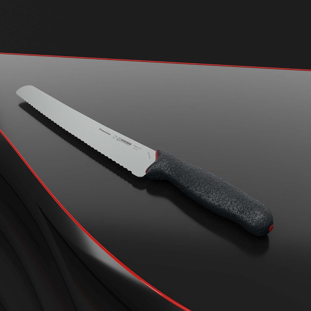 GIESSER seit 1776 - Made in Germany - Universalmesser 25 cm mit Wellenschliff PrimeLine, schwarz, ro