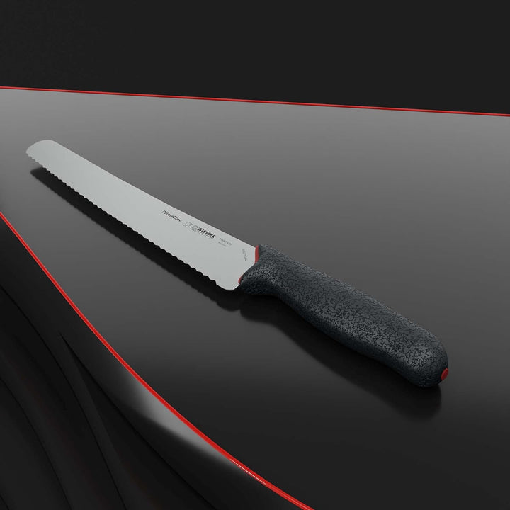 GIESSER seit 1776 - Made in Germany - Universalmesser 25 cm mit Wellenschliff PrimeLine, schwarz, ro