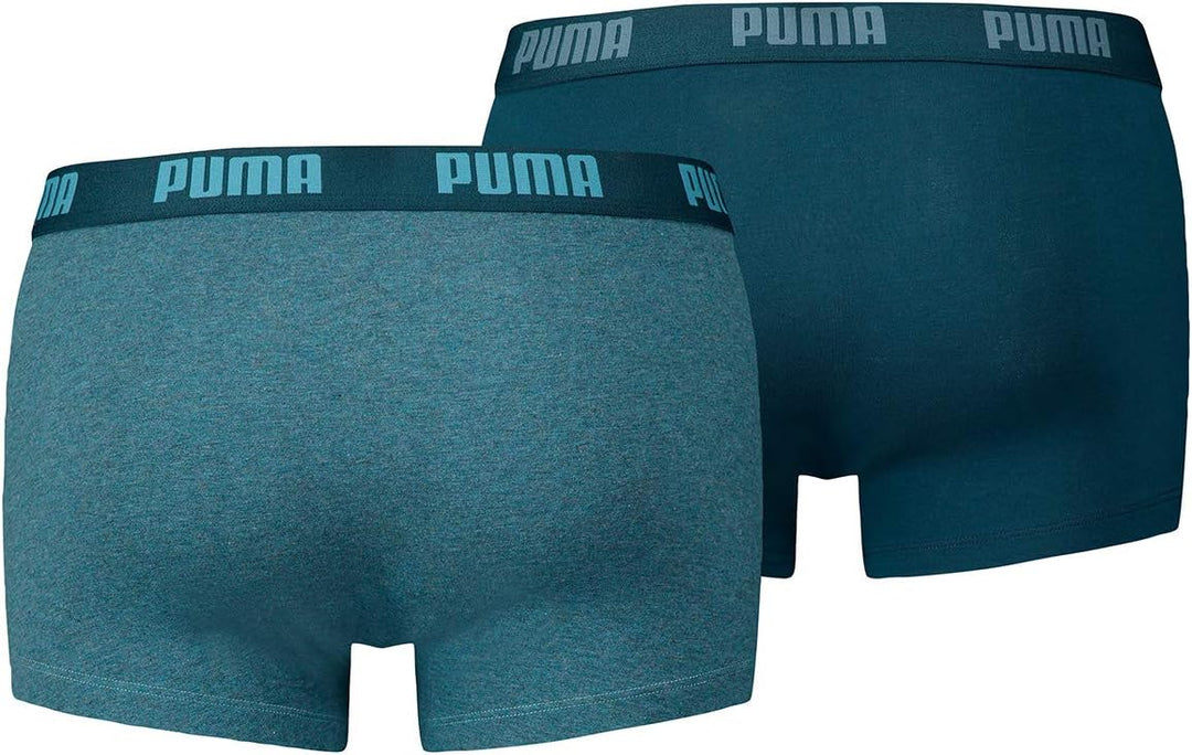 PUMA Herren Boxershorts Unterhosen 100004386 10er Pack, Wäschegrösse:2XL, Artikel:-037 Denim