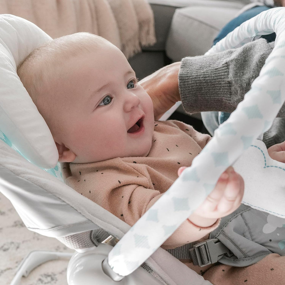 Ity Ingenuity, Bouncity Bounce, Goji, vibrierende Babywippe Deluxe mit abnehmbarer Kopfstütze, 2 Spi