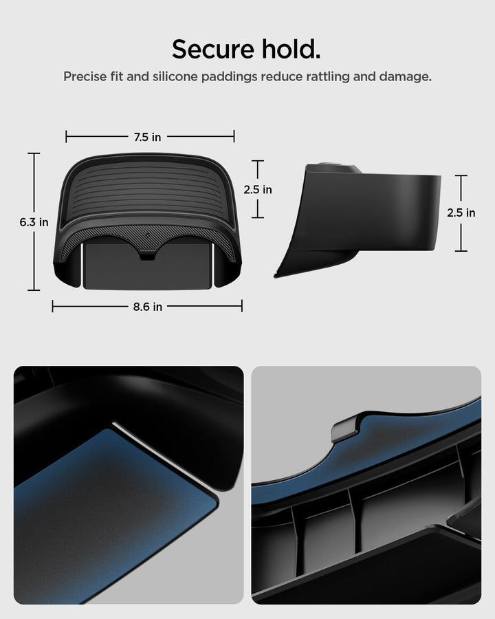 Spigen Tesla Model Y 2026 Juniper (NUR Standard) Auto Mittelkonsole Organizer Erweiterung, rutschfes