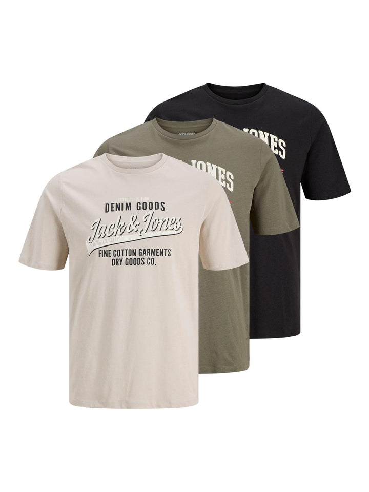 JACK & JONES Herren T-Shirt (3er Pack) XS Dusty Olive, XS Dusty Olive